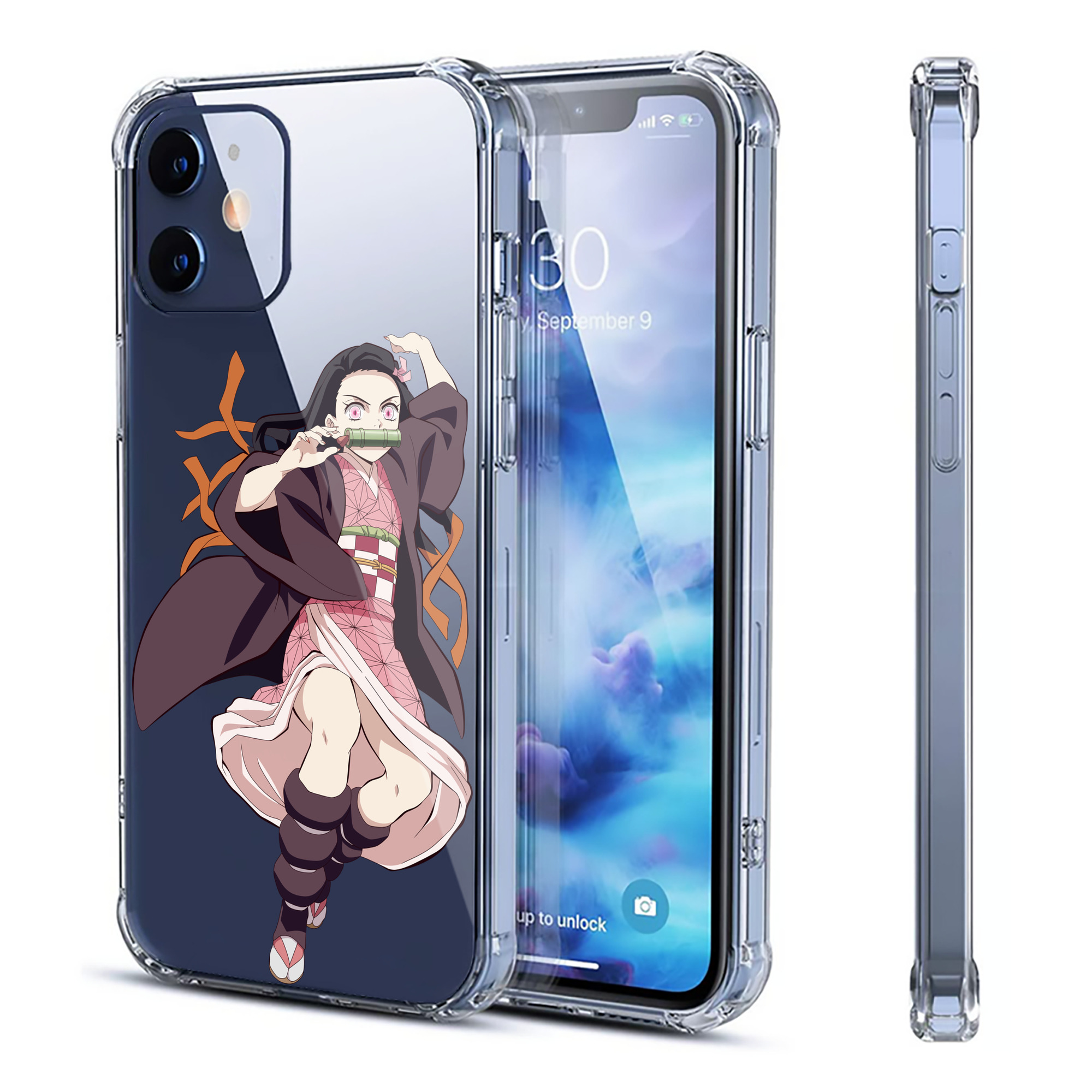 （画像用） 鬼滅の刃（きめつのやいば）竈門 禰󠄀豆子／かまど ねずこ Kamado Nezuko 【iPhone 12シリーズ対応】透明スマホケース（クリアソフトケース）